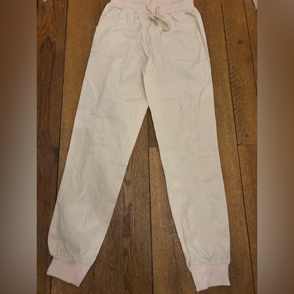 MISLOOK Light Beige Joggers – Size S – Ribbed Waist & Cuffs